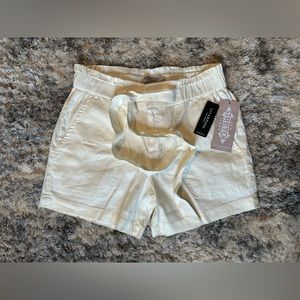 Liverpool Paper Bag Tie Front Porkchop Short - Cream NWT